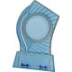 9. Trofeum plastikowe - przezroczysto - złote z miejscem na wklejkę 50mm i tabliczkę 65mmX23mm T-M