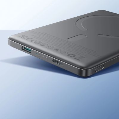 13. Powerbank Joyroom JR-PBM08 5000mAh 20W ultracienki z ładowaniem indukcyjnym - szary