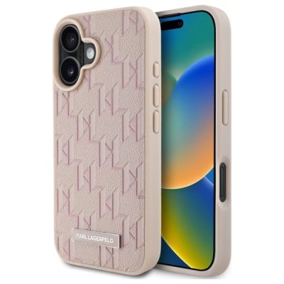 Etui Karl Lagerfeld Hot Stamp Magsafe na iPhone 16 - różowe