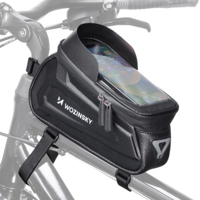9. Wozinsky torba rowerowa na ramę z etui na telefon 1,7 l czarna (WBB28BK)