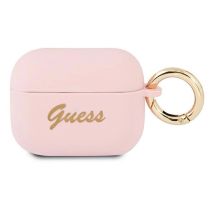 Etui Guess Silicone Vintage Script na AirPods Pro - różowe