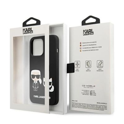 8. Etui Karl Lagerfeld Silicone Karl&Choupette na iPhone 13 Pro / iPhone 13 - czarne