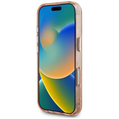 5. Etui Guess IML Metal Glitter 4G Circle Triangle MagSafe na iPhone 16 Pro - różowe