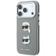 2. Etui Karl Lagerfeld Saffiano with Karl & Choupette Heads Pins & Logo na iPhone 18 Pro Max / 17 Pro Max - szare