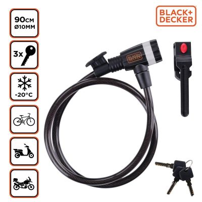 18. ZAPIĘCIE ROWEROWE LINKA NA ZAMEK 10x900MM Z UCHWYTEM BLACK+DECKER