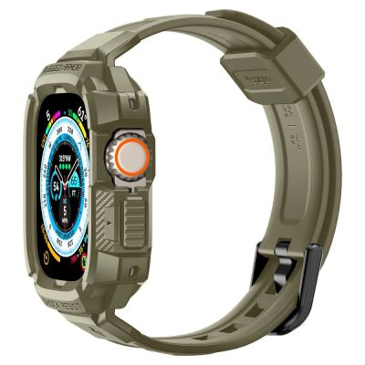 17. Etui z paskiem Spigen Rugged Armor Pro na Apple Watch Ultra (49 mm) - zielone