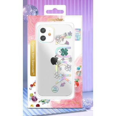 5. Kingxbar Lucky Series etui ozdobione oryginalnymi Kryształami Swarovskiego iPhone 12 mini przezroczysty (Luck)