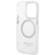 7. Etui Guess Metal Outline MagSafe na iPhone 14 Pro - srebrne