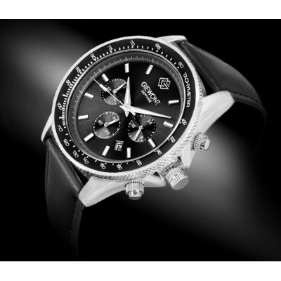 2. Zegarek Męski Giewont Chronograph Sapphire Czarny GW3520-A4
