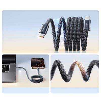 5. Kabel Baseus Dynamic 4 Pro Fast USB-C - USB-C 100W 1m - czarny