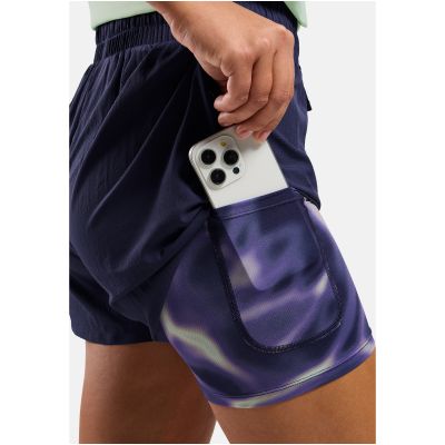 2. Spodenki damskie Odlo ZEROWEIGHT 3 INCH PRINT 2-in-1 short granatowe