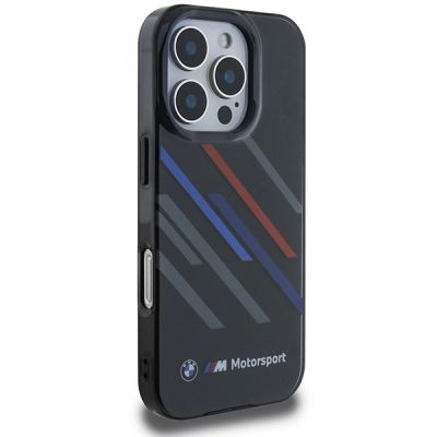 4. Etui BMW Motosport IML Random Stripes na iPhone 16 Pro - czarne