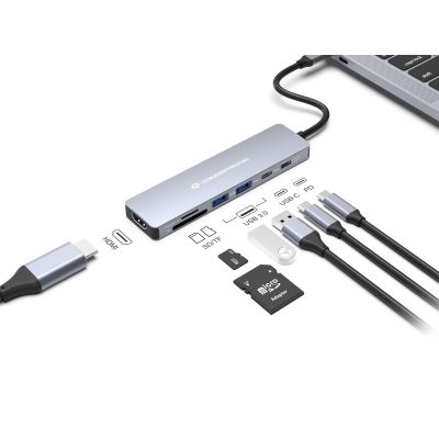 3. Conceptronic DONN28G stacja dokująca Przewodowa USB 3.2 Gen 1 (3.1 Gen 1) Type-C Szary