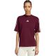 Koszulka damska adidas Essentials 3-Stripes Boyfriend bordowa KX0793
