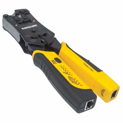 9. INTELLINET ZACISKARKA WTYKÓW RJ45/RJ11/RJ12/RJ22 Z TESTEREM OKABLOWANIA 780124
