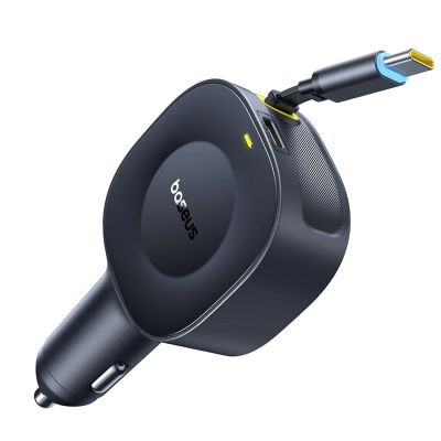 Ładowarka samochodowa Baseus PrimeTrip VR2 30W ze zwijanym kablem USB-C - czarna