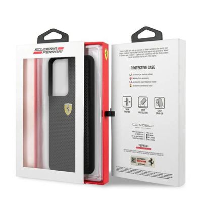 8. Etui Ferrari On Track Perforated na Samsung Galaxy S21 Ultra - czarne