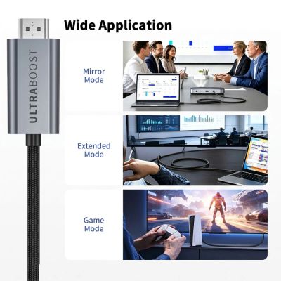 6. Kabel wideo Tech-Protect UltraBoost USB-C HDMI 2.1 60HZ 300 cm - szary