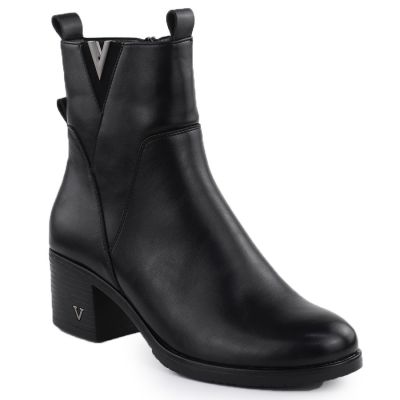 Botki damskie na słupku ocieplane czarna Vinceza 58581