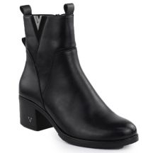 Botki damskie na słupku ocieplane czarna Vinceza 58581