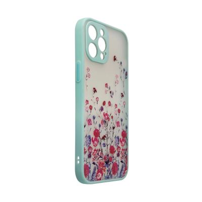3. Design Case etui do iPhone 12 Pro Max pokrowiec w kwiaty zielone