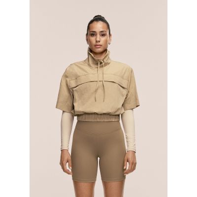 3. Kurtka damska CASALL Active Short Sleeve Track Jacket kolor piaskowy
