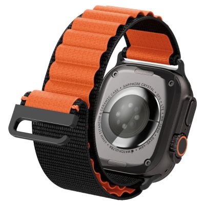 10. Pasek Pasek Spigen WBF1 na Apple Watch 44 / 45 / 46 / 49 mm - czarno-pomarańczowy