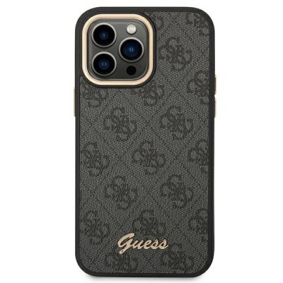 3. Etui Guess 4G Vintage Gold Logo  naiPhone 14 Pro - czarne