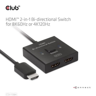 9. CLUB3D CSV-1384 przełącznik KVM Czarny