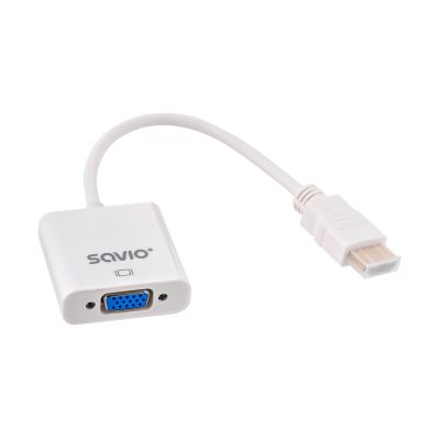 3. SAVIO ADAPTER HDMI (M) -VGA(F) BIAŁY CL-201