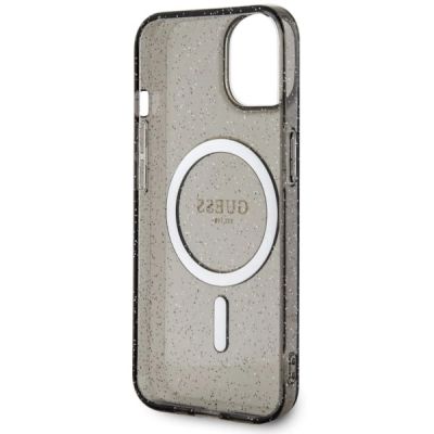 7. Etui Guess Glitter Gold MagSafe na iPhone 14 Plus - czarne