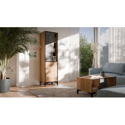 3. Regał 2D OVO 50x38xH182,5 dąb/beton