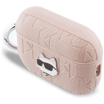 3. Etui Karl Lagerfeld Monogram Choupette Head na AirPods Pro 3 - rózowe