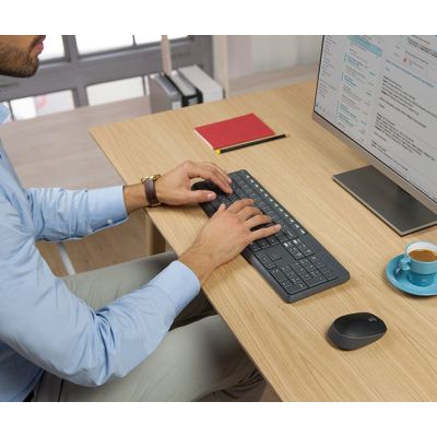 11. Zestaw klawiatura + mysz membranowa Logitech MK235 920-007931 (USB 3.0; kolor szary; optyczna)