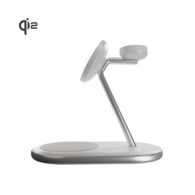 3. Ładowarka bezprzewodowa 3 w 1 Puro Mag Station Qi2 kompatybilna z MagSafe - biała