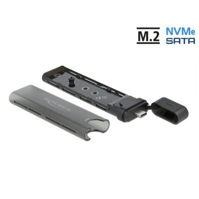 5. DeLOCK Obudowa zewnętrzna USB Type-C na M.2 NVMe PCIe lub SATA SSD - Beznarzędziowa