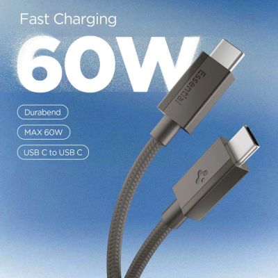 2. Kabel Spigen Essential EB6015CC USB-C 60W 150 cm - ciemnoszary
