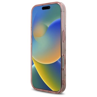 5. Etui Guess IML Peony On 4G Background MagSafe na iPhone 16 Pro - różowe