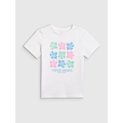 5. T-shirt bawełniany dziewczęcy 4F 4FJRSS26TTSHF3982-11S