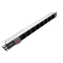 Equip 333293 rozdzielacz zasilania PDU 8 x gniazdo sieciowe 1U Czarny, Srebrny