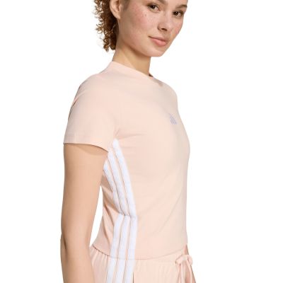 4. Koszulka damska adidas Essentials 3-Stripes Slim Baby pastelowy róż KD2343