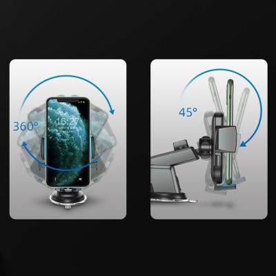 3. Joyroom samochodowy uchwyt na telefon z teleskopowym wysuwanym ramieniem na deskę rozdzielczą i szybę czarny (JR-OK3)