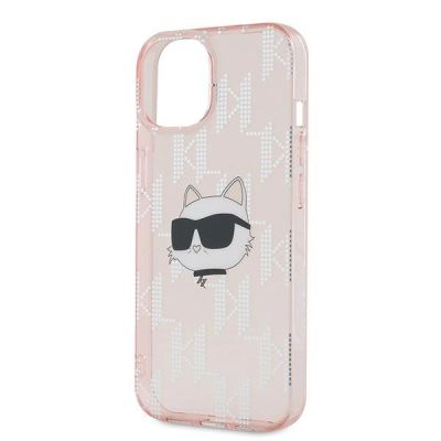 6. Etui Karl Lagerfeld IML Choupette Head & Monogram na iPhone 13 - różowe