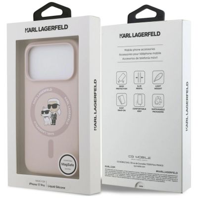 8. Etui Karl Lagerfeld Silicone Karl&Choupette Ring MagSafe na iPhone 18 Pro / 17 Pro - czarne