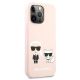 4. Etui Karl Lagerfeld Silicone Karl&Choupette na iPhone 13 Pro / iPhone 13 - jasnoróżowe