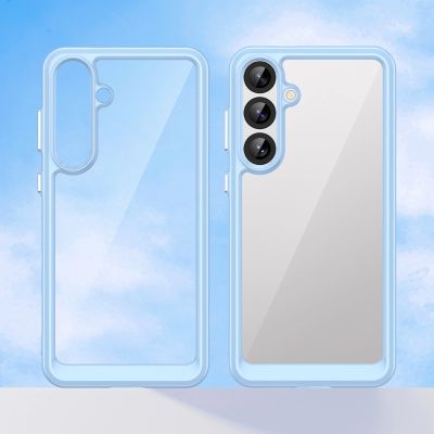 6. Etui Outer Space Case do Samsung Galaxy A36 pokrowiec z elastyczną ramką  - niebieskie