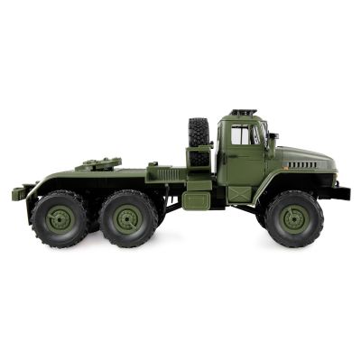 8. Ciężarówka Wojskowa Amewi Ural B36 6WD Z Naczepą Niskopodwoziową 1:16 RTR Zielony