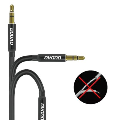 6. Kabel AUX Dudao L12S mini jack 3.5mm 1m 3 polowy stereo - czarny