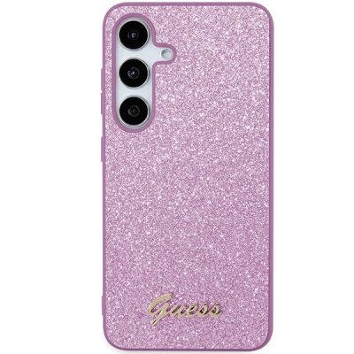 3. Etui Guess Glitter Script na Samsung Galaxy S24+ - fioletowe