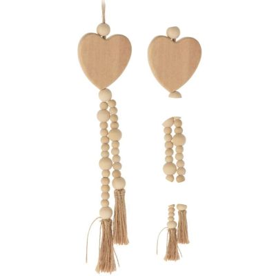 7. ZAWIESZKA DEKORACYJNA BOHO ECO NATURA DREWNIANA SERCE